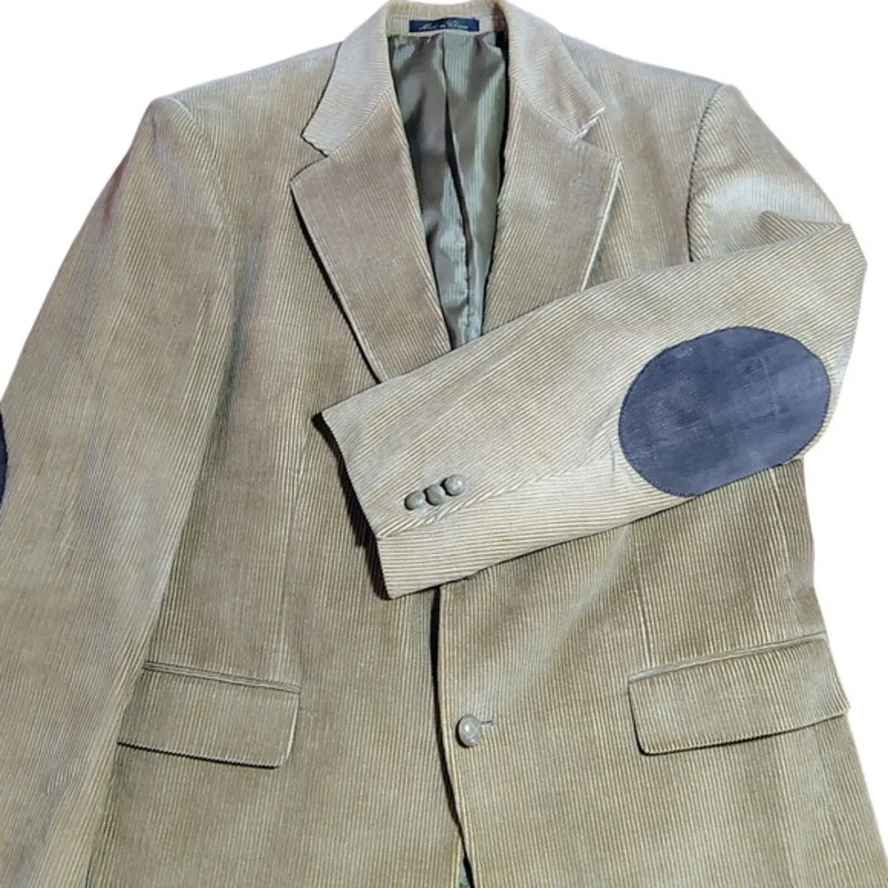 Gentlemen's Clothing Tan Corduroy Blazer Jacket Elbow‎ Patches XL cowboy western